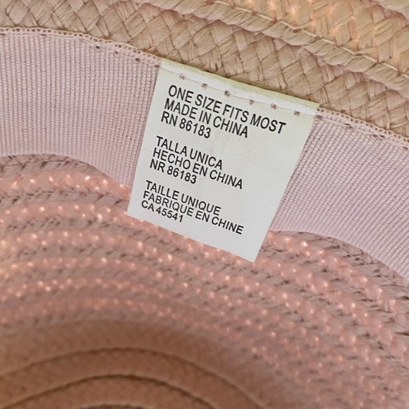 3/$10 Light pink straw hat - Picture 6 of 6